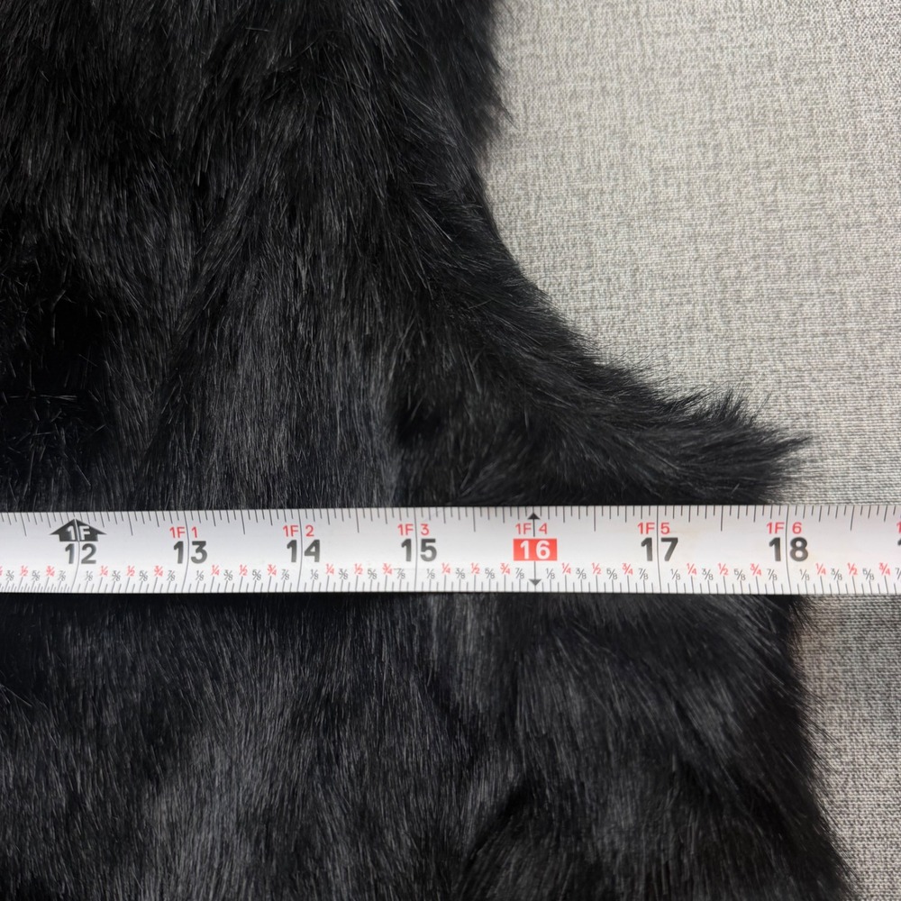 Express Black Faux Fur Vest Womens Sz M Sleeveless Hook Closure Lined Outerwear - Picture 8 of 10